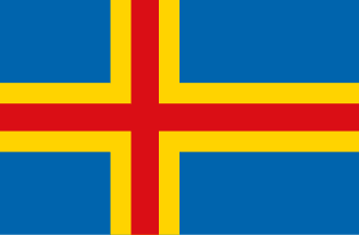 National flag of Åland Islands - The flag of Åland—a Finnish autonomous region—is a red‑yellow Nordic cross on a blue field, symbolizing its unique identity: Finnish sovereignty under Swedish cultural heritage.