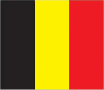 The flag of Belgium consists of three equal vertical bands of black, yellow, and red. The colors are taken from the coat of arms of the Duchy of Brabant.