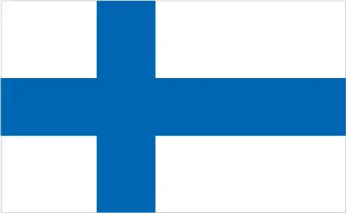The national flag of Finland, commonly referred to as the 'Blue Cross Flag' (*Siniristilippu*), features a deep blue Nordic cross set against a pristine white background. Its clean and balanced design exemplifies Finnish identity and its place within the family of Nordic nations. The flag’s structure follows the traditional Scandinavian layout with the vertical part of the cross shifted toward the hoist, a design that reflects cultural cohesion with other Nordic countries like Sweden, Norway, and Denmark.