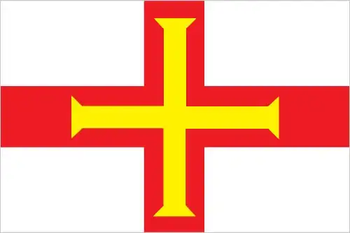 National flag of Guernsey - The flag of Guernsey features a red St. George’s cross on a white field surcharged with a smaller gold cross nested within. This design marries English heritage with local identity and distinguishes Guernsey from other Channel Islands.