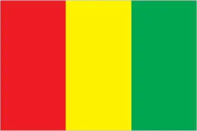 Guinea Flag - The flag of Guinea is a vertical tricolor of red, yellow, and green with equal bands. This Pan-African palette is a vibrant expression of national unity, shared