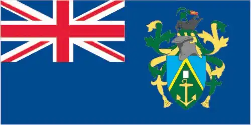 Pitcairn Islands Flag - The flag of the Pitcairn Islands is a Blue Ensign defaced with the territory’s coat of arms, symbolizing British affiliation and Pitcairn’s unique historical id