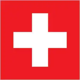 National flag of Switzerland - Switzerland’s flag is square and features a bold white equilateral cross centered on a red field—the only sovereign national flag that is square (except Vatican City). Its simplicity and shape reflect Switzerland’s historic neutrality and distinct identity.