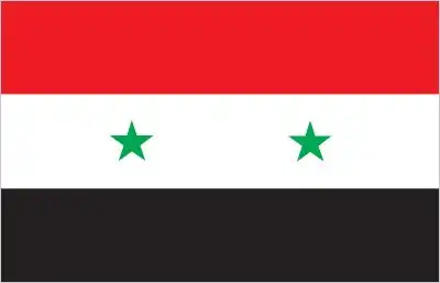 National flag of Syria - The Syrian de facto flag (since December 2024) mirrors the pre‑Baʼath flag adopted during the 1930s Arab nationalist era: three equal horizontal bands of green, white, and black, with three red stars centered on the white band, symbolizing a return to democratic heritage and opposition identity.