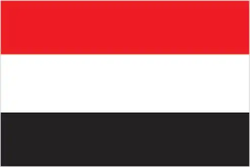 National flag of Yemen - Yemen’s flag is a simple horizontal tricolor of red, white, and black—Pan‑Arab colors—representing unity, bloodshed for independence, a bright future, and a dark past.